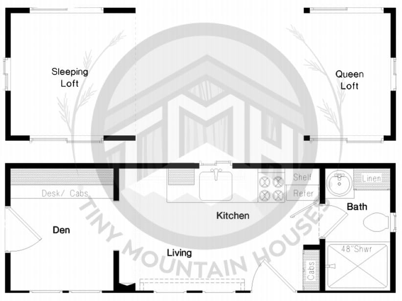 Castle Peak tiny home floorplans